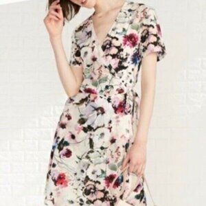 Amour Vert Floral Midi Dress - Pink and White